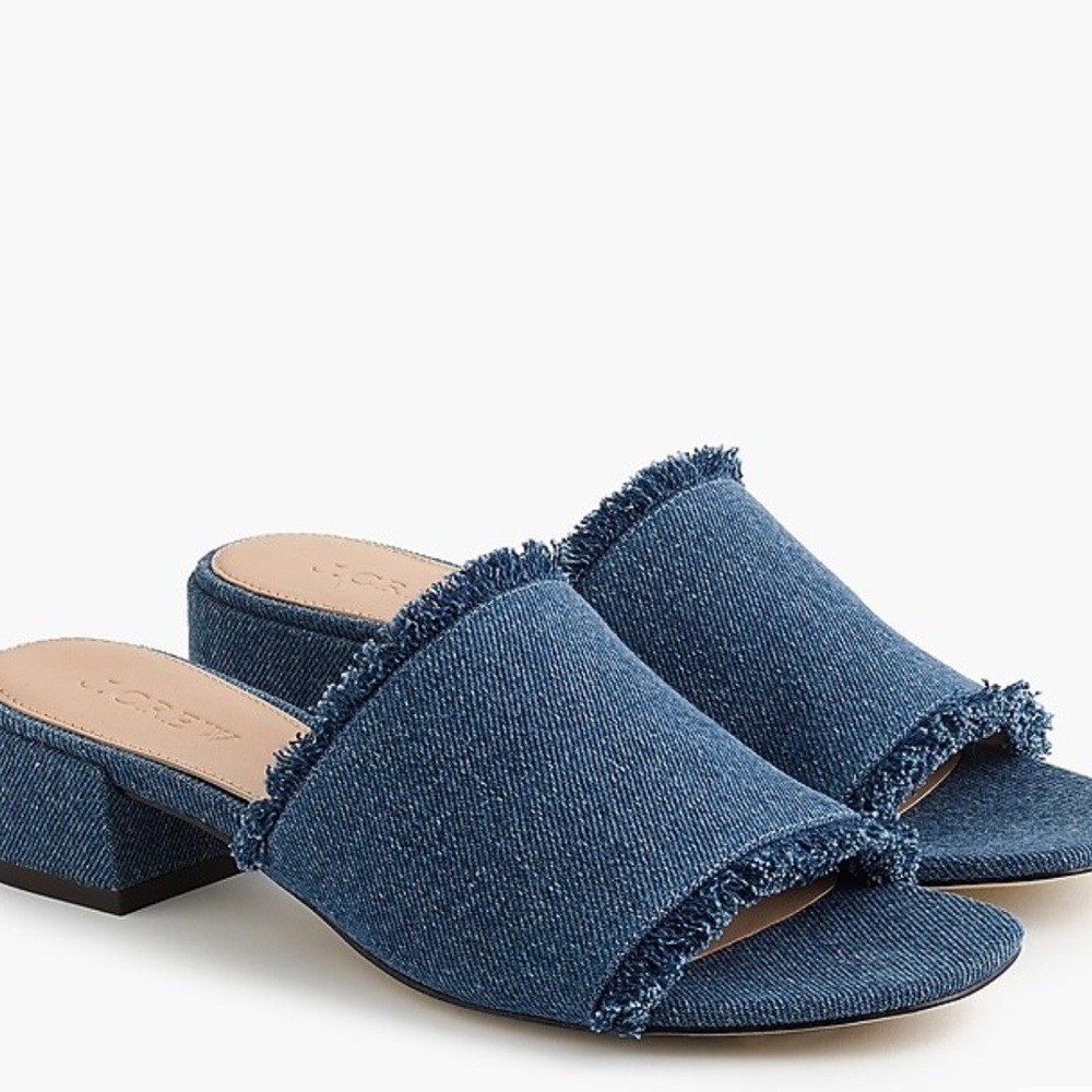 J.Crew Low-heel mules in denim J2598